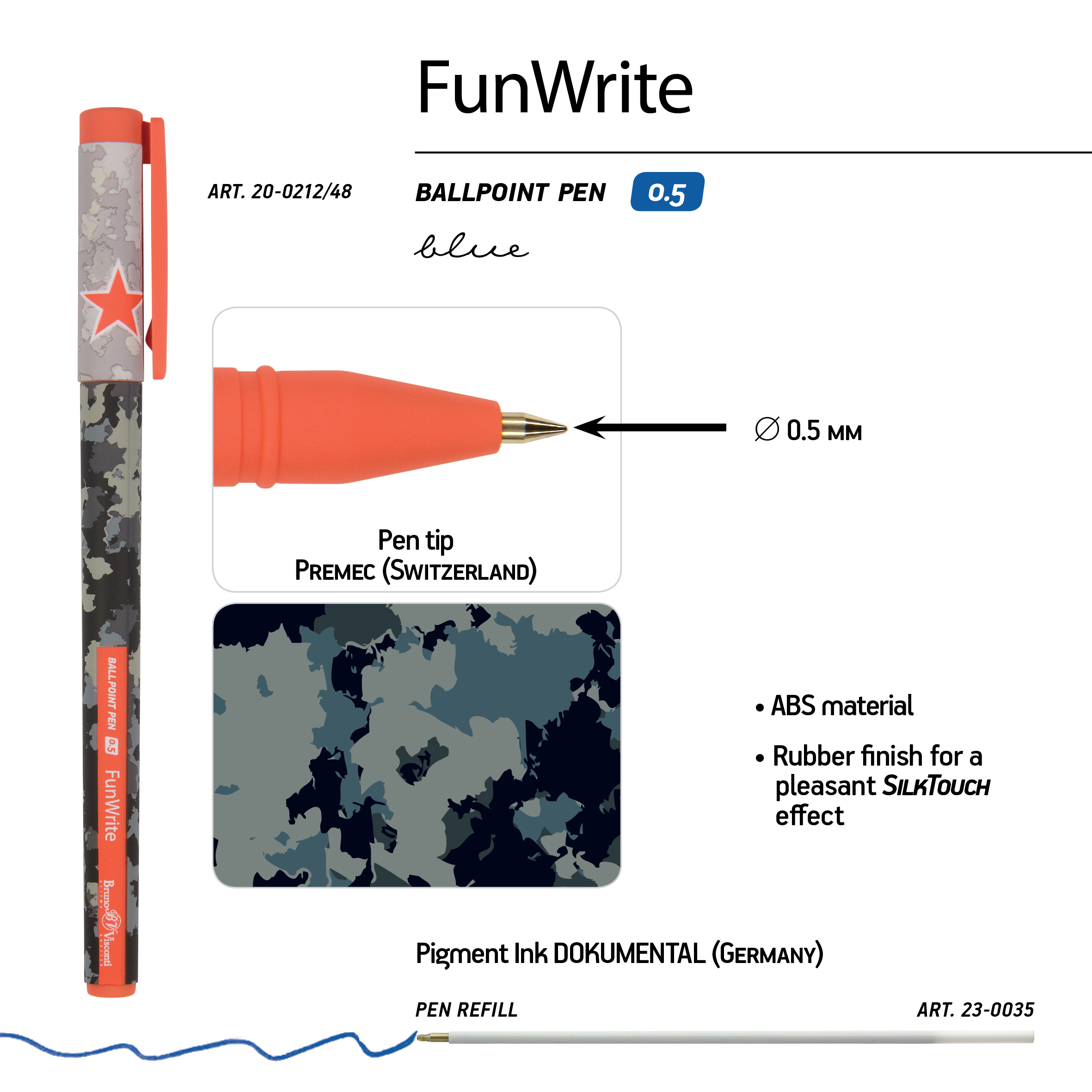 РУЧКА "FunWrite. Military. Airforce" ШАРИКОВАЯ, 0.5 ММ, СИНЯЯ РУЧКА "FunWrite. Military. Airforce" ШАРИКОВАЯ, 0.5 ММ, СИНЯЯ