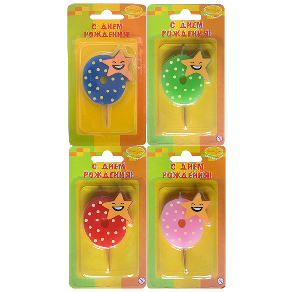 Свеча Цифрамини 0 Звезда 5см Свеча Цифрамини 0 Звезда 5см