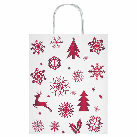 Пакет подарочный КОМПЛЕКТ 10 штук, новогодний, 26x13x32 см, "Winter Пакет подарочный КОМПЛЕКТ 10 штук, новогодний, 26x13x32 см, "Winter