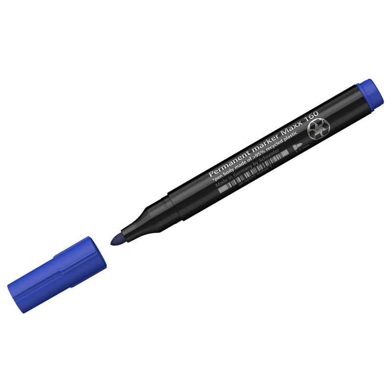 Маркер перманентный Schneider "Maxx 160" синий, пулевидный, 3мм Маркер перманентный Schneider "Maxx 160" синий, пулевидный, 3мм