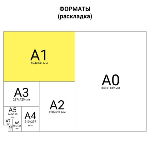 Ватман А1, 610 х 860 мм, 1 лист, плотность 200 г/м2, ГОЗНАК С-Пб, упаковка по
