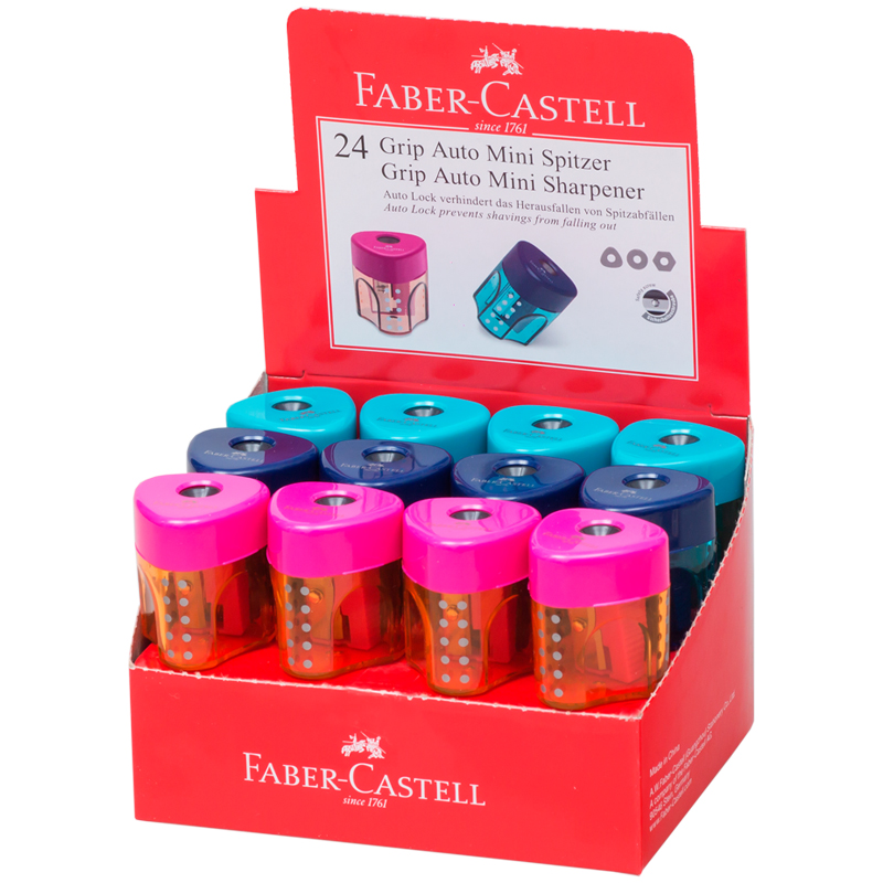 Точилка пластиковая Faber-Castell "Grip Auto Mini", 1 отверстие, Точилка пластиковая Faber-Castell "Grip Auto Mini", 1 отверстие,