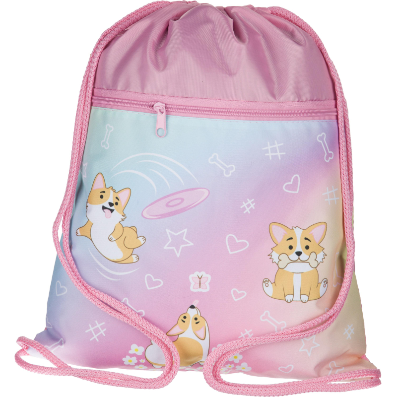 Мешок для обуви №1School Corgi time, 330х420 мм, карман, МО-20-2 Мешок для обуви №1School Corgi time, 330х420 мм, карман, МО-20-2