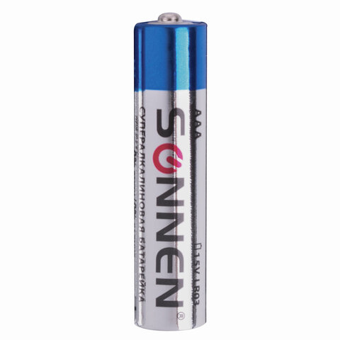 Батарейки КОМПЛЕКТ 2 шт., SONNEN Super Alkaline, AAA (LR03, 24А), алкалиновые, Батарейки КОМПЛЕКТ 2 шт., SONNEN Super Alkaline, AAA (LR03, 24А), алкалиновые,
