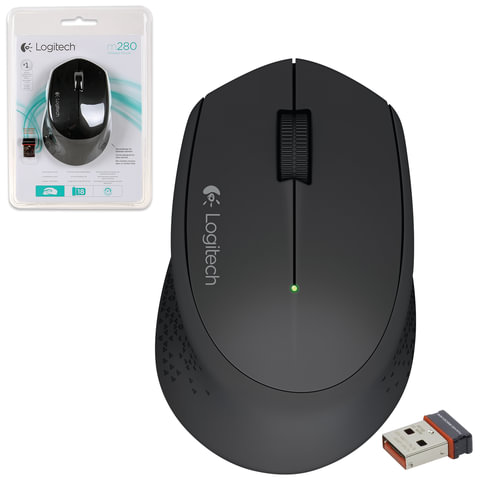 Мышь беспроводная LOGITECH M280, 2 кнопки + 1 колесо-кнопка, оптическая, черная, Мышь беспроводная LOGITECH M280, 2 кнопки + 1 колесо-кнопка, оптическая, черная,