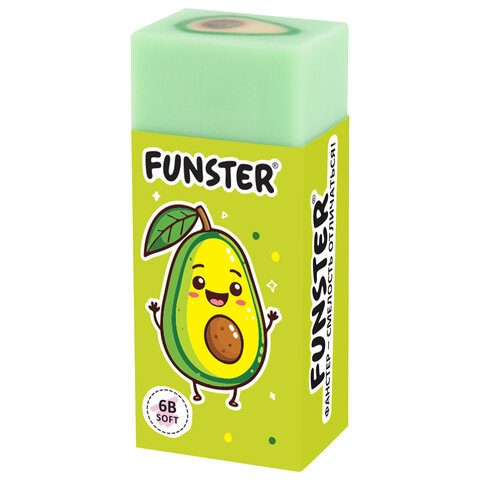 Ластик FUNSTER (ФАНСТЕР) "AVOCADO", 50х21х16 мм, прямоугольный, Ластик FUNSTER (ФАНСТЕР) "AVOCADO", 50х21х16 мм, прямоугольный,