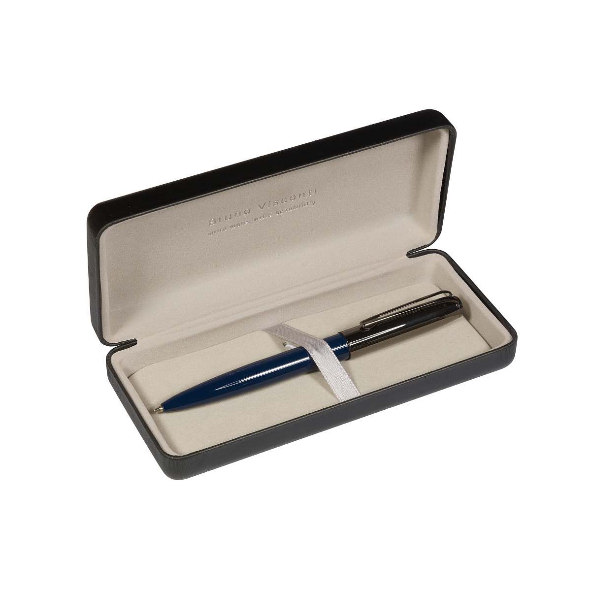 РУЧКА "NAPOLI" В ФУТЛЯРЕ PREMIUM ИЗ ЭКОКОЖИ, 1,0 ММ, СИНЯЯ (корпус