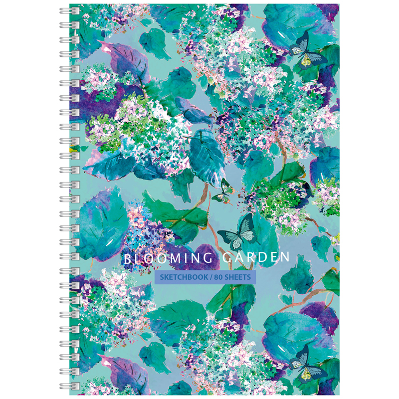 Скетчбук 80л. А5 BG "Цветение", на гребне, матовая ламинация, выб. Скетчбук 80л. А5 BG "Цветение", на гребне, матовая ламинация, выб.