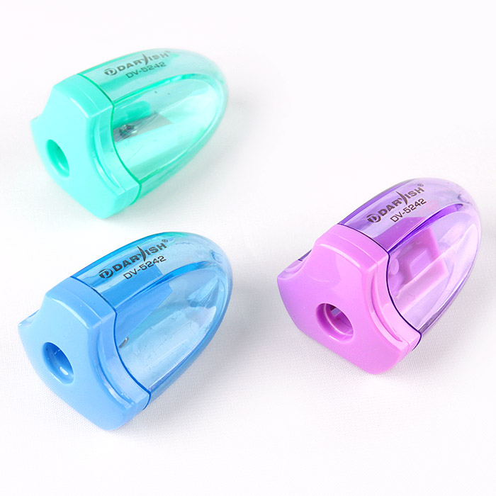 Точилка пластиковая "Darvish" ассорти с контейнером Точилка пластиковая "Darvish" ассорти с контейнером