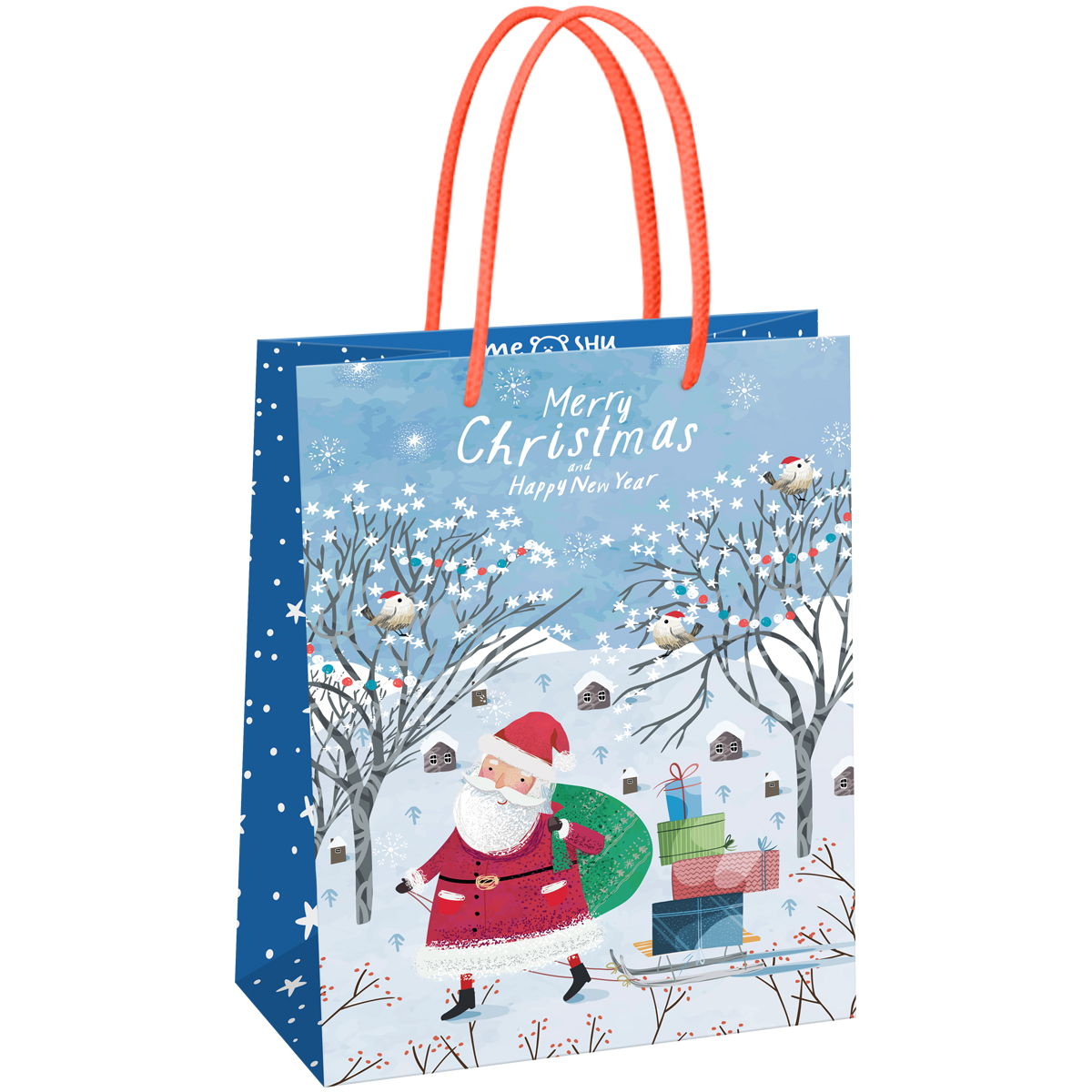 Пакет подарочный 18*23*10см MESHU "Christmas", матовая ламинация Пакет подарочный 18*23*10см MESHU "Christmas", матовая ламинация