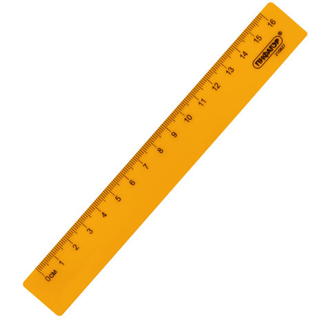 Линейка пластиковая 16 см, ПИФАГОР, неоновая, ассорти, 210827