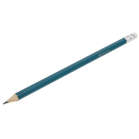 Карандаш чернографитный BRAUBERG, 1 шт., "Fluor", НВ, с резинкой, Карандаш чернографитный BRAUBERG, 1 шт., "Fluor", НВ, с резинкой,