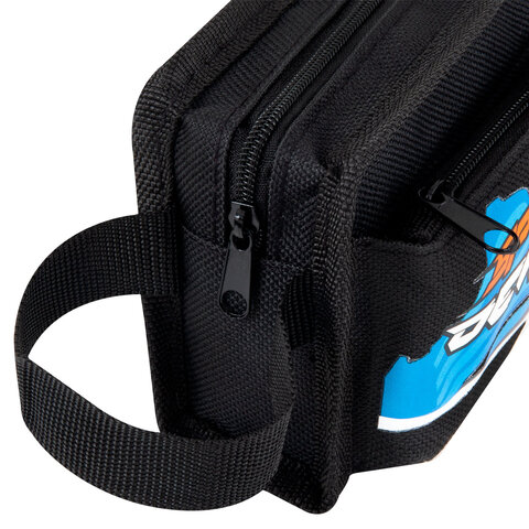 Пенал ЮНЛАНДИЯ ЮНИОР, 2 отделения, с ручкой, полиэстер, "Speed demon",