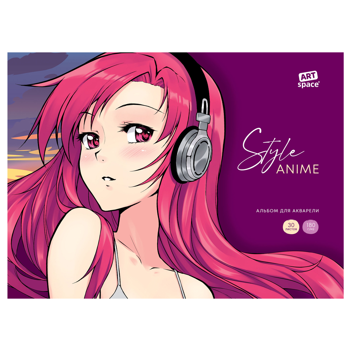 Альбом для акварели, 30л., А4, на склейке ArtSpace "Anime style. Альбом для акварели, 30л., А4, на склейке ArtSpace "Anime style.