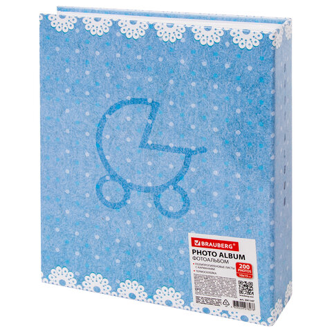 Фотоальбом BRAUBERG "Baby's shoes" на 200 фото 10х15 см, твердая