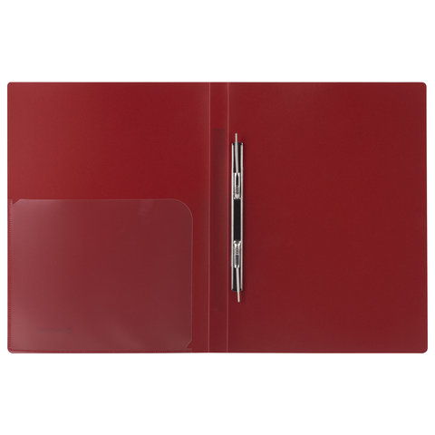 Папка с металлическим скоросшивателем и внутренним карманом BRAUBERG