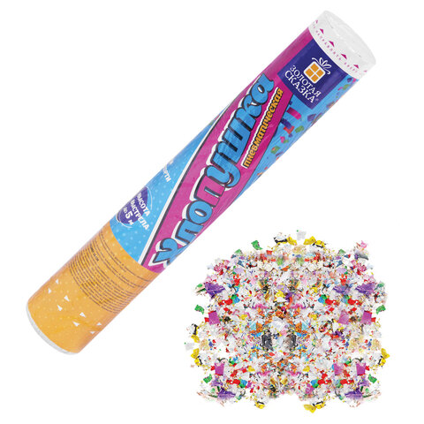 Хлопушка пневматическая 30 см "Party Mix", фольга, конфетти, ассорти,