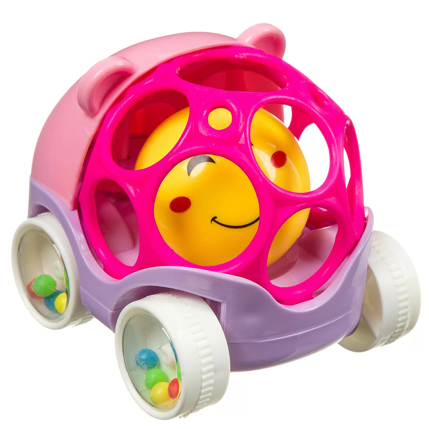 Игрушка развивающая, пластик ЖИВОТНЫЕ, Bondibon, мягк.часть с шар., на колесах, Игрушка развивающая, пластик ЖИВОТНЫЕ, Bondibon, мягк.часть с шар., на колесах,