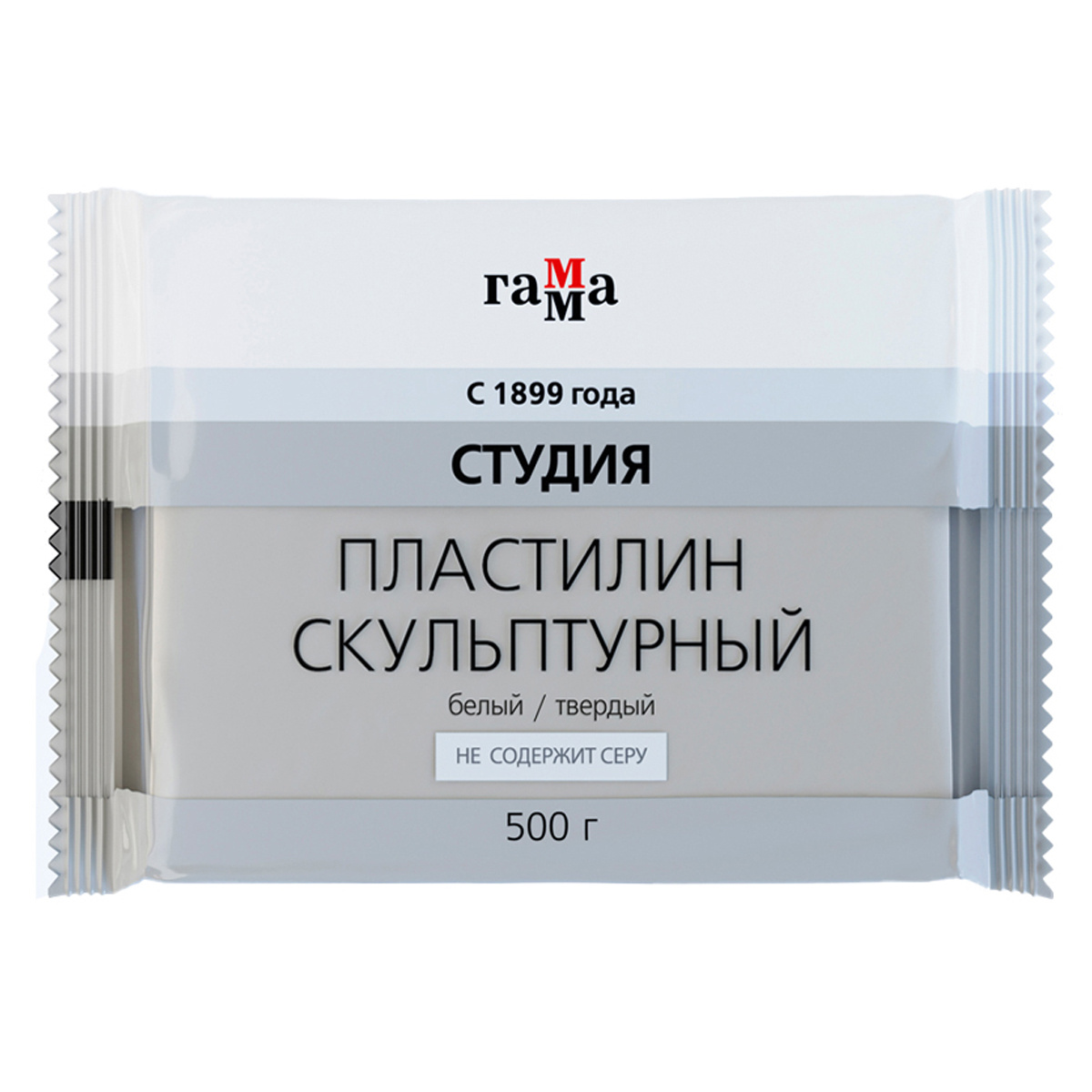 Пластилин скульптурный Гамма "Студия", белый, твердый, 500г. Пластилин скульптурный Гамма "Студия", белый, твердый, 500г.