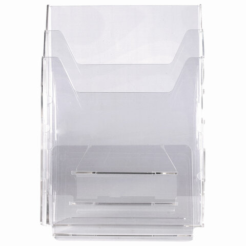 Подставка настольная для рекламных материалов (250х215х32 мм) А4, 3 отделения,