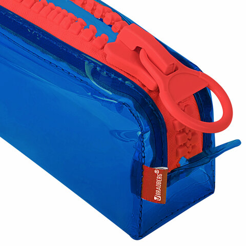 Пенал BRAUBERG с объемной "тракторной" молнией, 1 отделение, ПВХ,