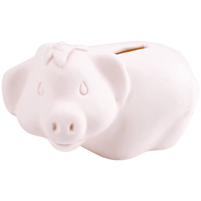 Копилка-раскраска "Свинка" +6 красок, кисточка Копилка-раскраска "Свинка" +6 красок, кисточка