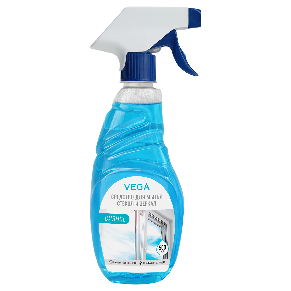 Средство для мытья стекол и зеркал Vega Сияние, 500мл, курок Средство для мытья стекол и зеркал Vega Сияние, 500мл, курок
