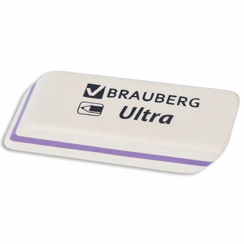 Ластик BRAUBERG "Ultra", 50х14х8 мм, белый, детали ассорти,
