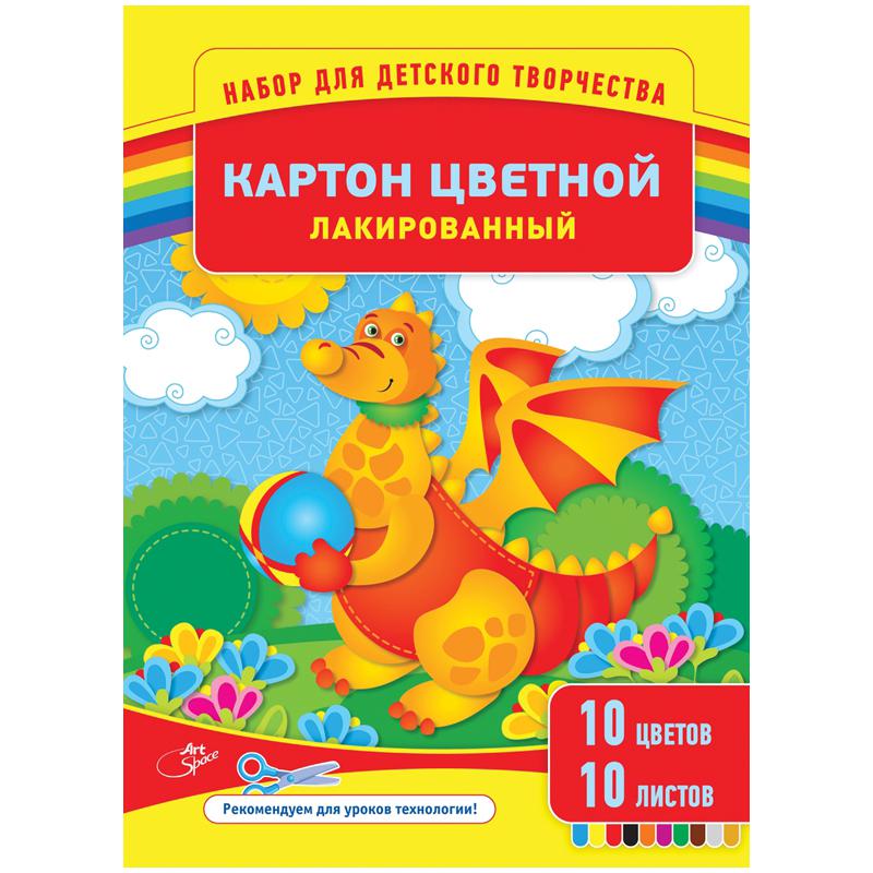 Картон цветной А4 10л. 10цв., лакированный, в папке: Нкл10-10_6103 штр.: Картон цветной А4 10л. 10цв., лакированный, в папке: Нкл10-10_6103 штр.: