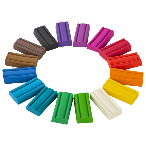 Пластилин мягкий ЮНЛАНДИЯ "ВЕСЕЛЫЙ ШМЕЛЬ", 16 цветов, 240 г, СО