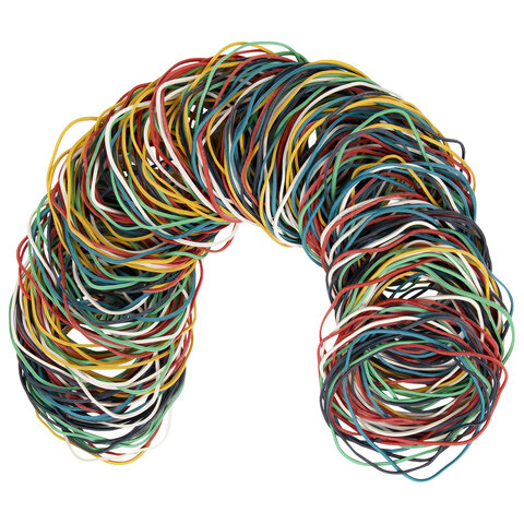 Резинки банковские универсальные диаметром 60 мм, BRAUBERG 200 г, цветные,