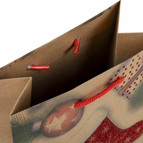 Пакет подарочный новогодний 17,8x9,8x22,9 см ЗОЛОТАЯ СКАЗКА "Christmas Пакет подарочный новогодний 17,8x9,8x22,9 см ЗОЛОТАЯ СКАЗКА "Christmas