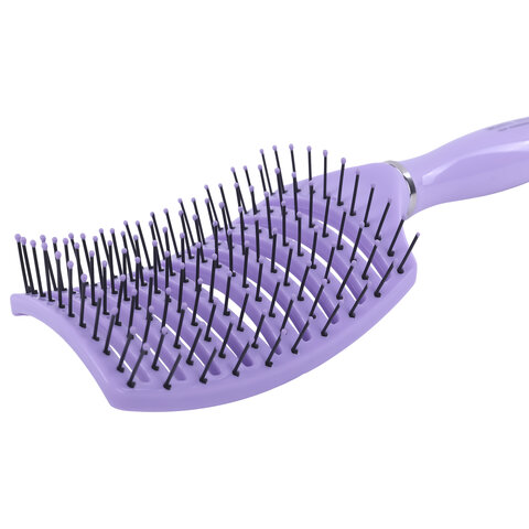 Расческа для волос скелетная, 24,5х7 см, продувная, фиолетовая/черная, MONTE
