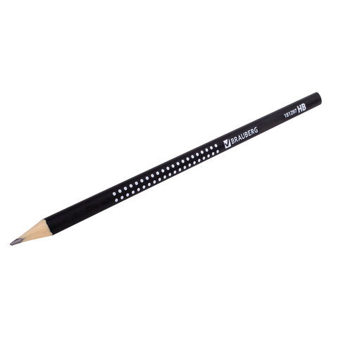 Карандаш чернографитный BRAUBERG, 1 шт., "Black&White", HB, Карандаш чернографитный BRAUBERG, 1 шт., "Black&White", HB,