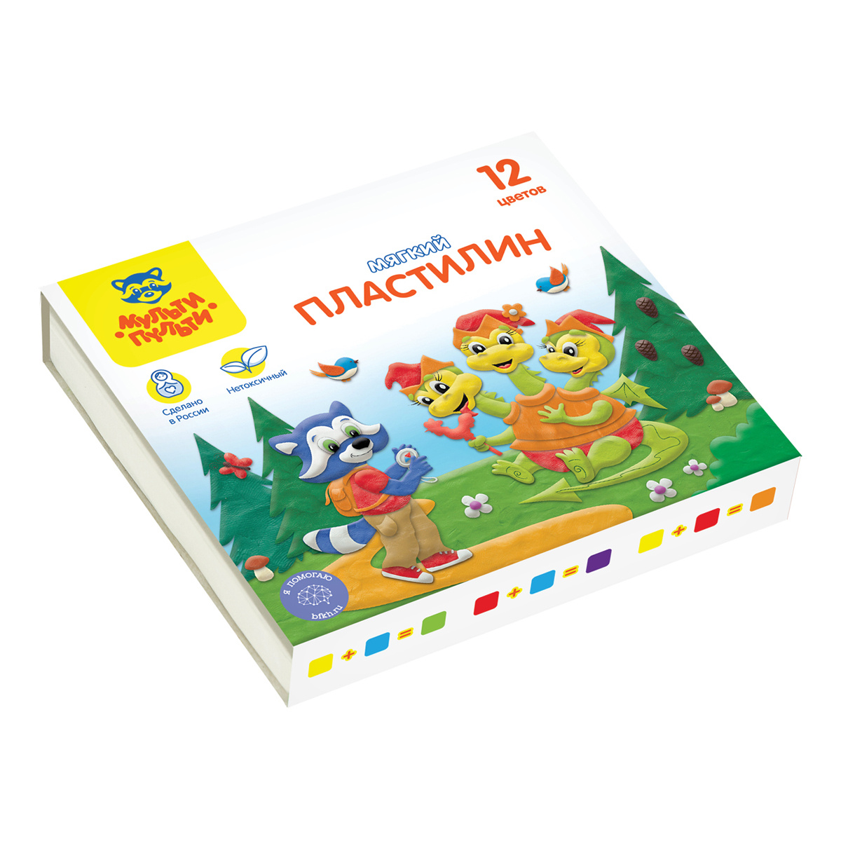 Пластилин Мульти-Пульти "Енот в сказке", 12 цветов, 120г, картон Пластилин Мульти-Пульти "Енот в сказке", 12 цветов, 120г, картон