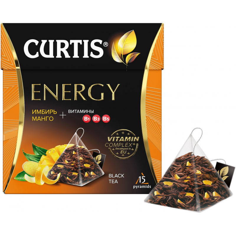 Чай Curtis черный Energy,ароматизированный,средний лист, 15шт/уп Чай Curtis черный Energy,ароматизированный,средний лист, 15шт/уп