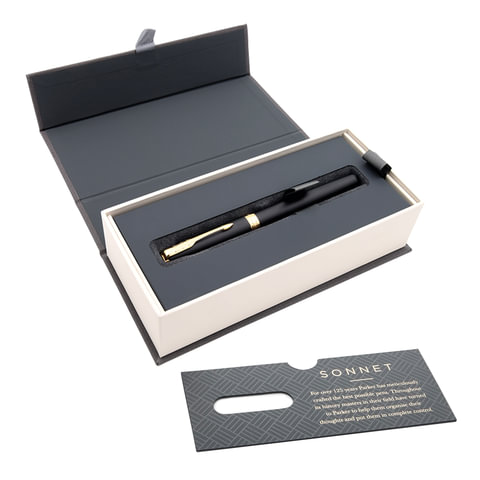 Ручка перьевая PARKER "Sonnet Core Matt Black GT", корпус черный Ручка перьевая PARKER "Sonnet Core Matt Black GT", корпус черный