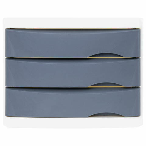 Бокс с 3 выдвижными лотками, корпус светлый, лотки серые, 235х300х355 мм, Бокс с 3 выдвижными лотками, корпус светлый, лотки серые, 235х300х355 мм,