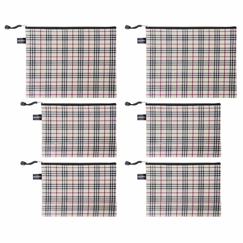 Папка-конверт СУПЕР КОМПЛЕКТ на молнии, 6 штук (А4 - 2 шт., А5 - 4 шт.), ткань в