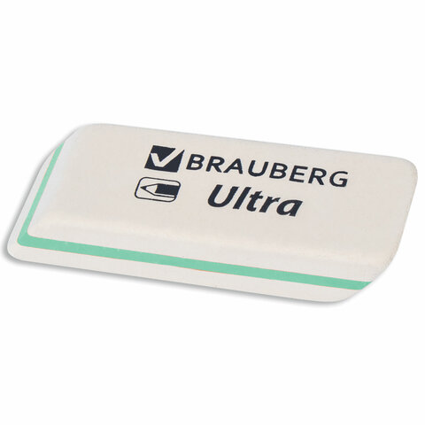 Ластик BRAUBERG "Ultra", 50х14х8 мм, белый, детали ассорти,