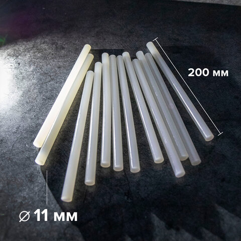 Клеевые стержни, диаметр 11 мм, длина 200 мм, белые, комплект 12 штук, BRAUBERG, Клеевые стержни, диаметр 11 мм, длина 200 мм, белые, комплект 12 штук, BRAUBERG,