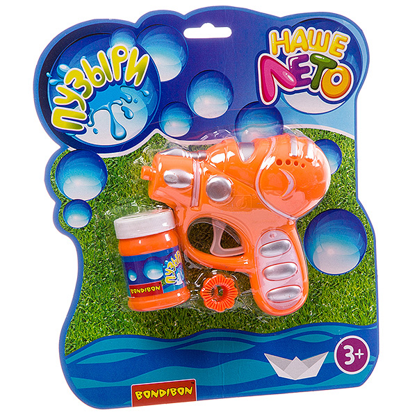 Пистолет Bondibon "Наше Лето" с мыльными пузырями 45 мл, CRD 24х27 см, Пистолет Bondibon "Наше Лето" с мыльными пузырями 45 мл, CRD 24х27 см,