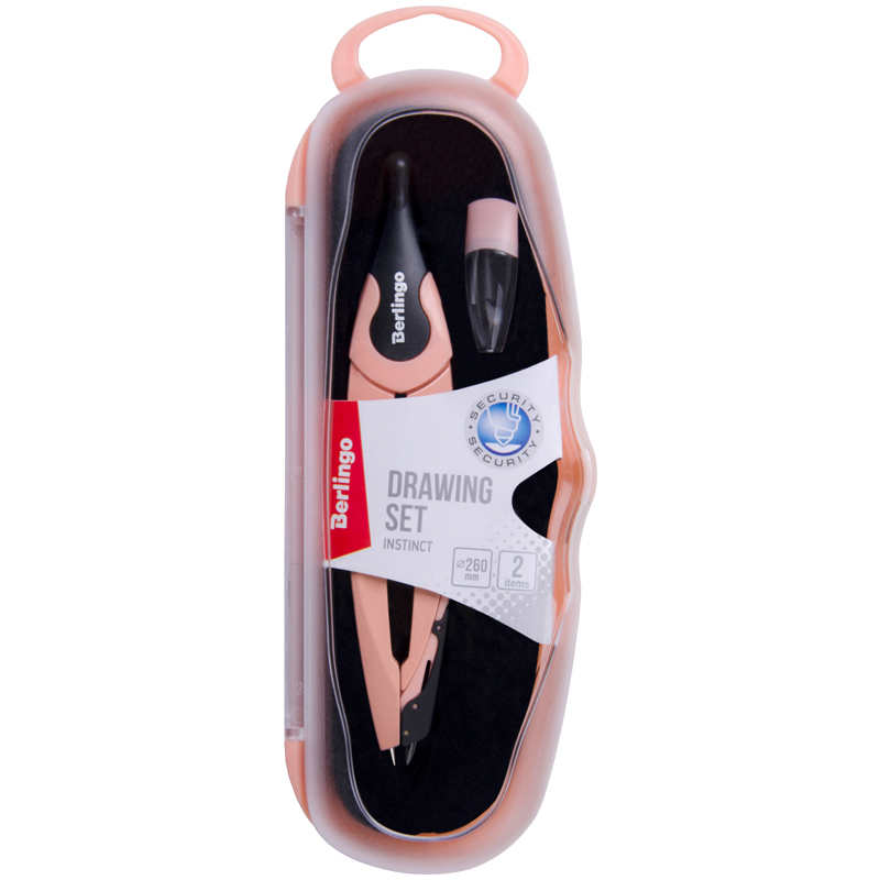 Готовальня Berlingo "Instinct", 2 предмета, циркуль 135мм, фламинго, Готовальня Berlingo "Instinct", 2 предмета, циркуль 135мм, фламинго,