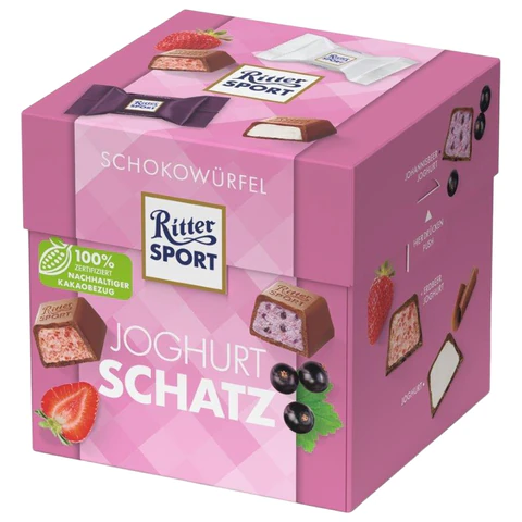 Шоколадные конфеты RITTER SPORT "JOGHURT SCHATZ", набор 3 вкуса, 22 Шоколадные конфеты RITTER SPORT "JOGHURT SCHATZ", набор 3 вкуса, 22