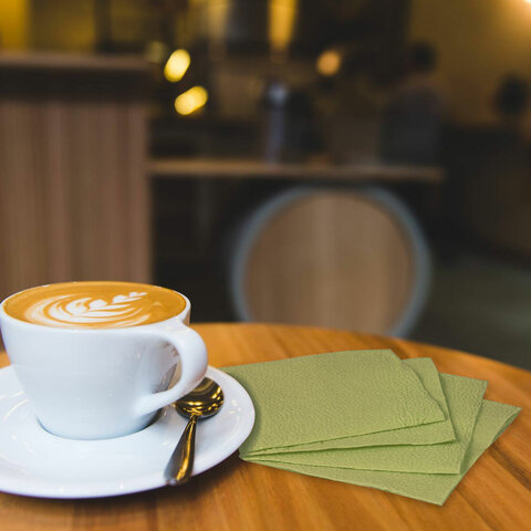 Салфетки бумажные 400 шт., 24х24 см, "Big Pack", зелёные, 100%