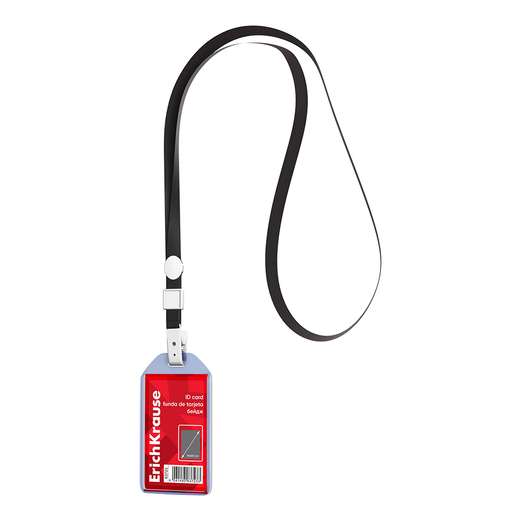 Бейдж вертикальный в комплекте с лентой ErichKrause размер вставки 54х85 мм, Бейдж вертикальный в комплекте с лентой ErichKrause размер вставки 54х85 мм,