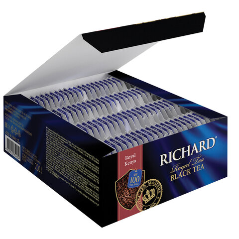 Чай RICHARD "Royal Kenya", черный, 100 пакетиков по 2 г, 100438 Чай RICHARD "Royal Kenya", черный, 100 пакетиков по 2 г, 100438