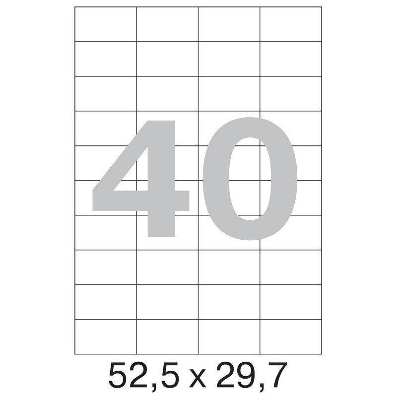 Этикетки самоклеящиеся Office Label 52,5х29,7 мм / 40 шт. на листе А4 (100л Этикетки самоклеящиеся Office Label 52,5х29,7 мм / 40 шт. на листе А4 (100л