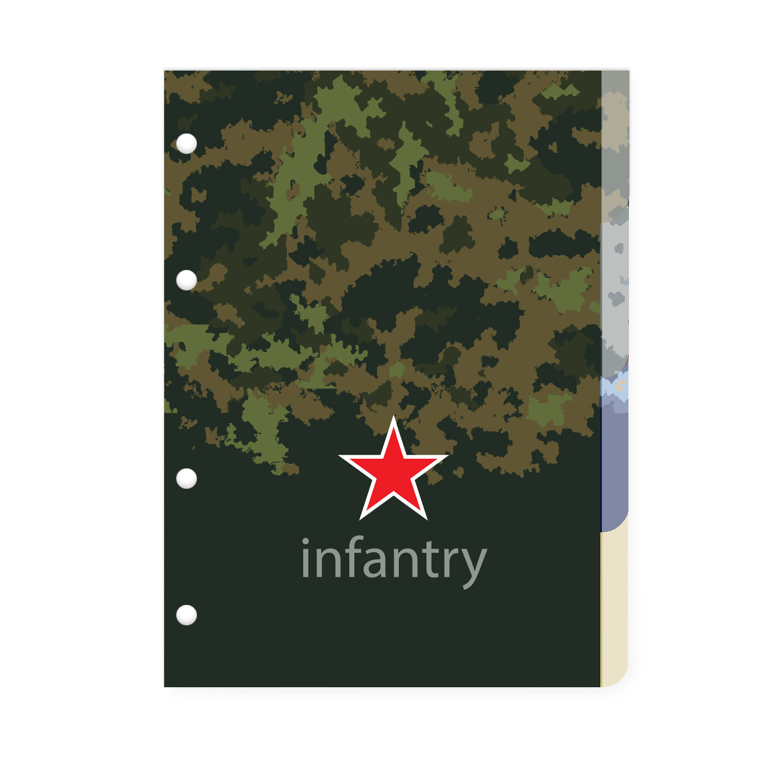 КОМПЛЕКТ РАЗДЕЛИТЕЛЕЙ ДЛЯ ТЕТРАДИ НА КОЛЬЦАХ А5, 4 Л. "МИЛИТАРИ" КОМПЛЕКТ РАЗДЕЛИТЕЛЕЙ ДЛЯ ТЕТРАДИ НА КОЛЬЦАХ А5, 4 Л. "МИЛИТАРИ"