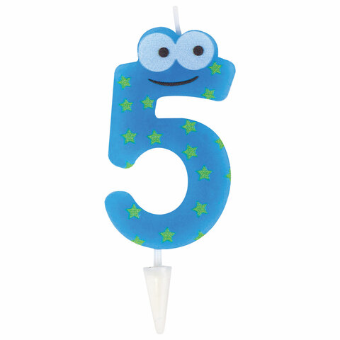 Свеча-цифра для торта "5" "С глазками", 6 см, ЗОЛОТАЯ Свеча-цифра для торта "5" "С глазками", 6 см, ЗОЛОТАЯ